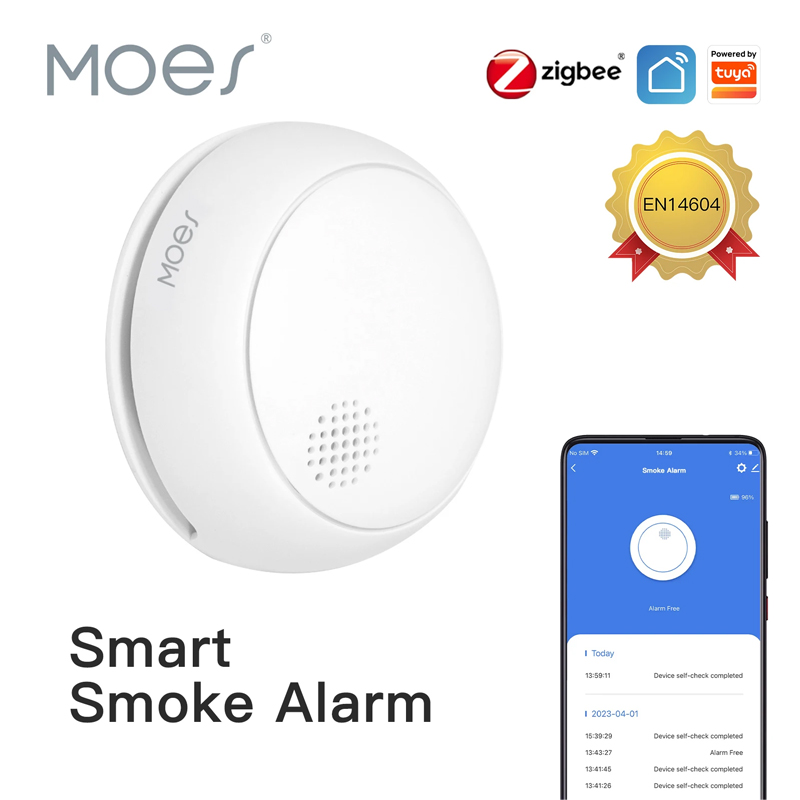 Zigbee Smoke Sensor Tuya - MOES ZigBee 스마트 무선 연기 감지기