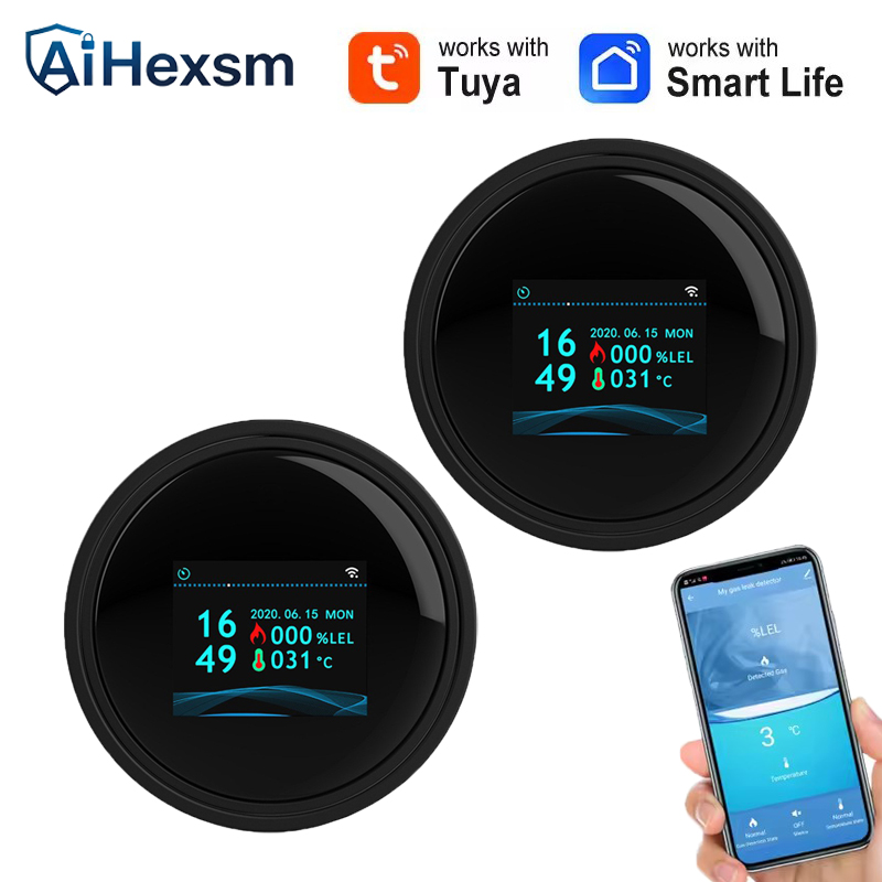 Smart Gas Leak Detector Lpg - Tuya Wifi 누출 감지기 온도 기능
