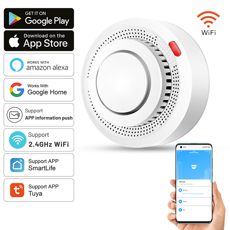 Smart Smoke Detector Wifi - Tuya 스마트 WiFi 연기 감지기 화재