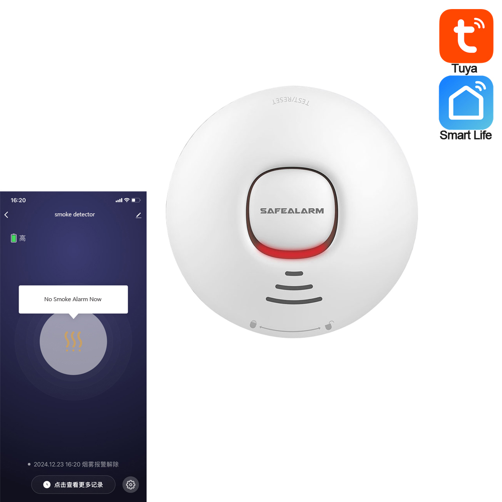 Smart Smoke Detector Wifi - 1Pcs 화재 경보 연기 감지기 배터리