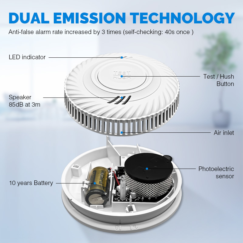 Smoke Alarm 10 Year Battery - 10년 사용 가능한 배터리 내장형 독립형