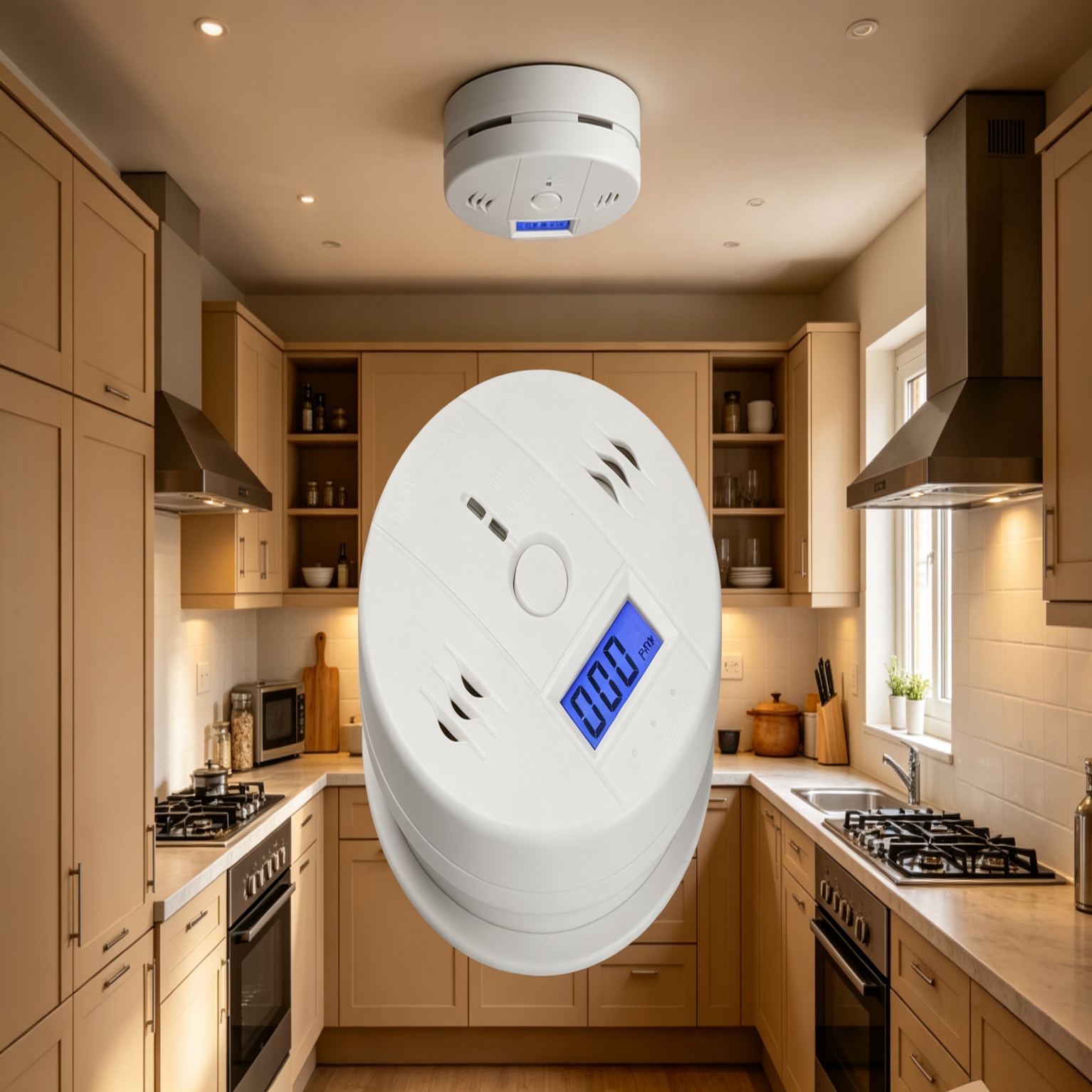 Carbon Monoxide Detector Combo - 벽걸이형 일산화탄소 경보기 CO 감지기 LCD