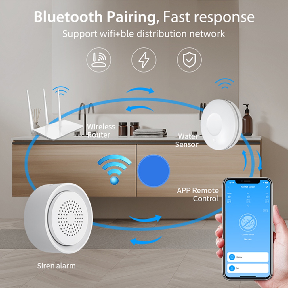 Water Leak Detector Wifi Alarm - PHILE-홈 오토메이션 Wifi 누수 감지 센서