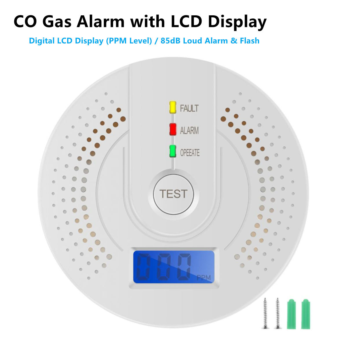 Carbon Monoxide Detector Combo - 일산화탄소 감지기 LCD 디지털 디스플레이가 있는