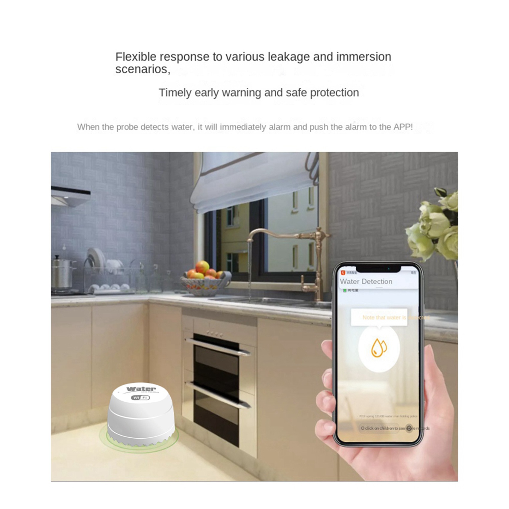 Water Leak Detector Wifi Alarm - ABKW-3X Wifi 크로우 스마트 누수 감지기