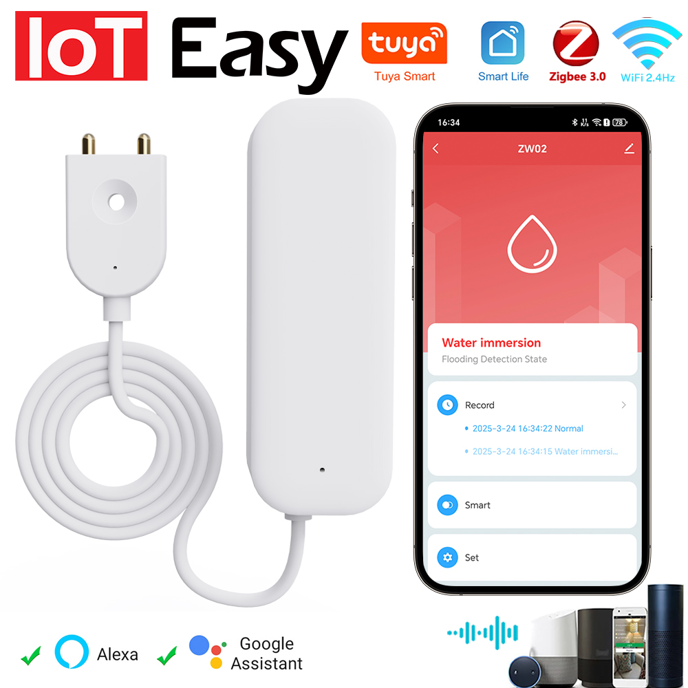 Water Leak Detector Wifi Alarm - Tuya WiFi ZigBee 워터 센서 누출