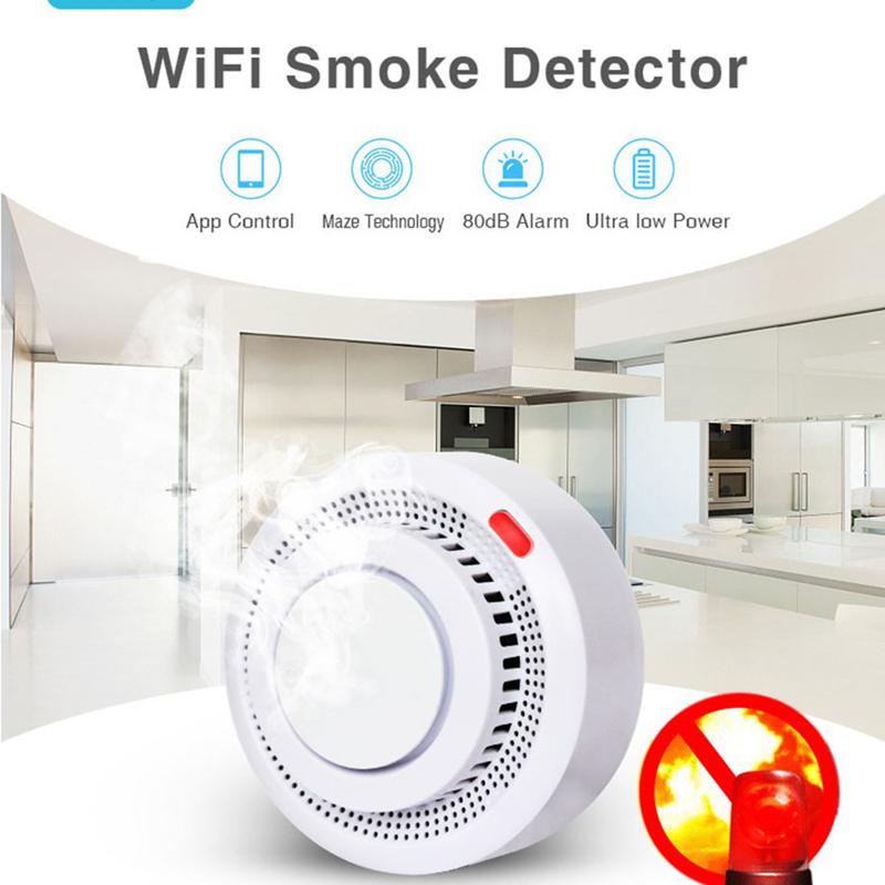 Smart Smoke Detector Wifi - Tuya 스마트 WIFI 연기 경보기 화재