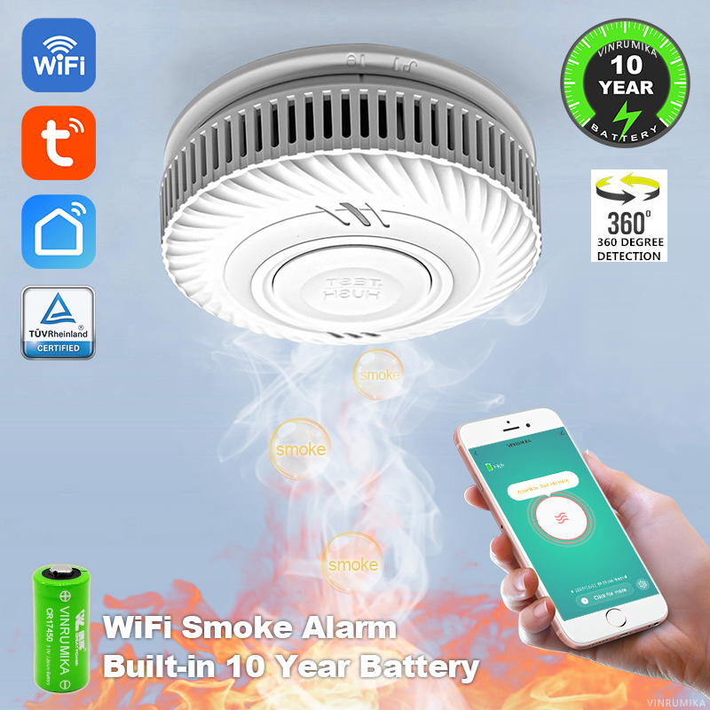 Smoke Alarm 10 Year Battery - 파라룸 룸 주방 상점 화재 검사