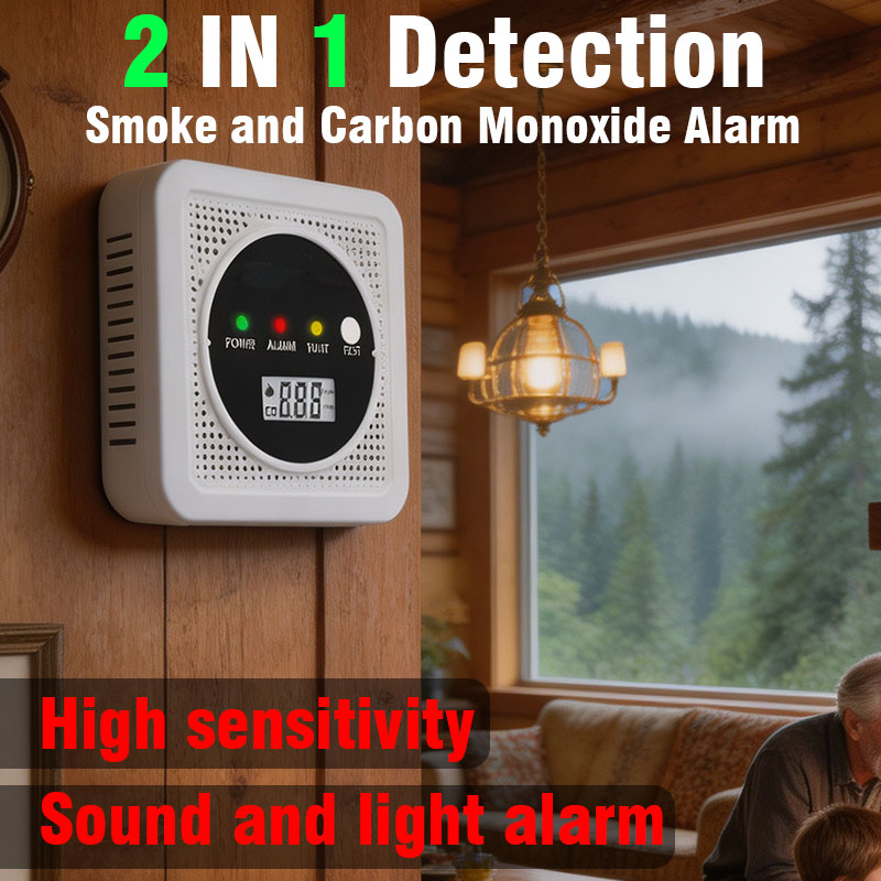 Carbon Monoxide Detector Combo - LED 디스플레이가 장착된 2-in-1 연기 및