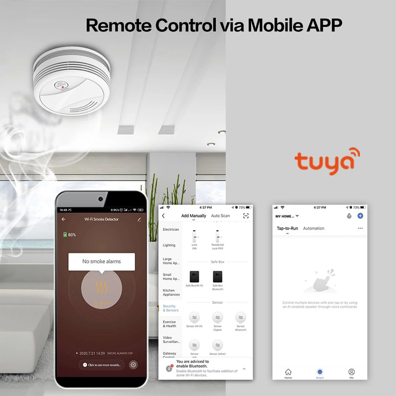 Smart Smoke Detector Wifi - 원격 제어 기능이 있는 Tuya 스마트