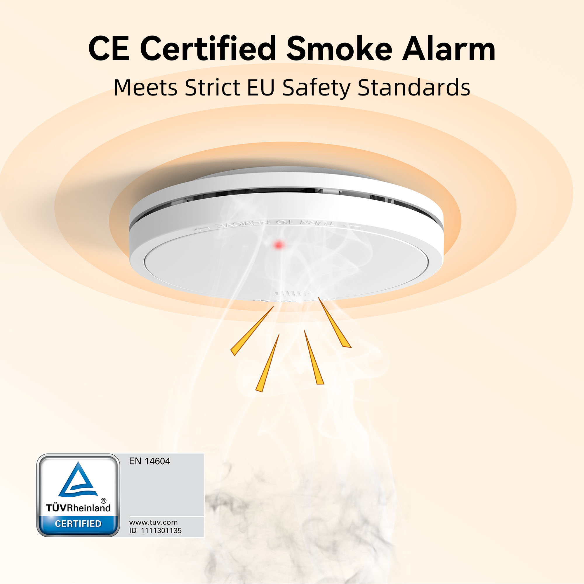 CHZHVAN 독립형 연기 감지기, EN 14604 표 - Smoke Alarm 10 Year Battery 리뷰 및 가격