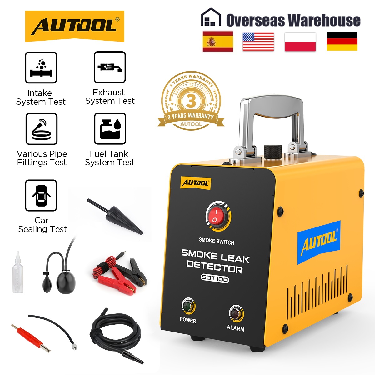 AUTOOL SDT100 자동차 연기 누출 감지기 EV - Smoke Alarm Escape Light 리뷰 및 가격