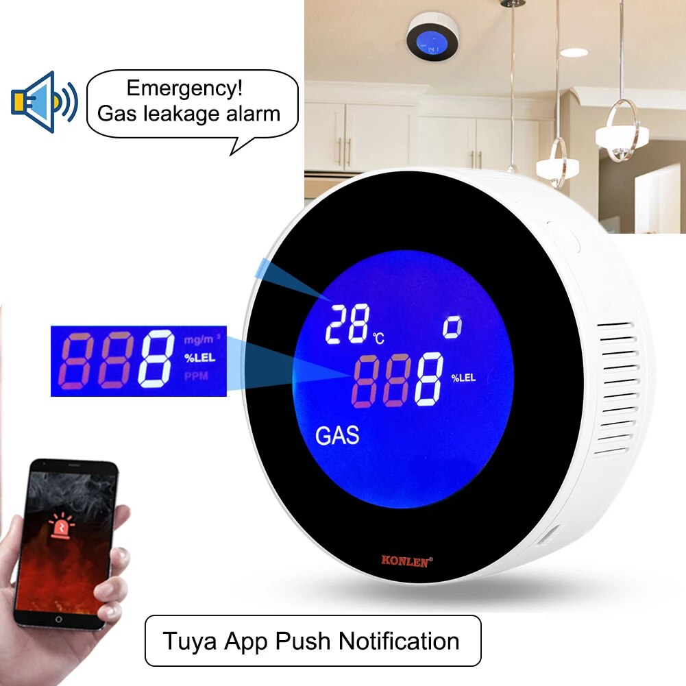 Tuya WIFI 자연 LPG 가스 누출 센서 감지기  - Smart Gas Leak Detector Lpg 리뷰 및 가격