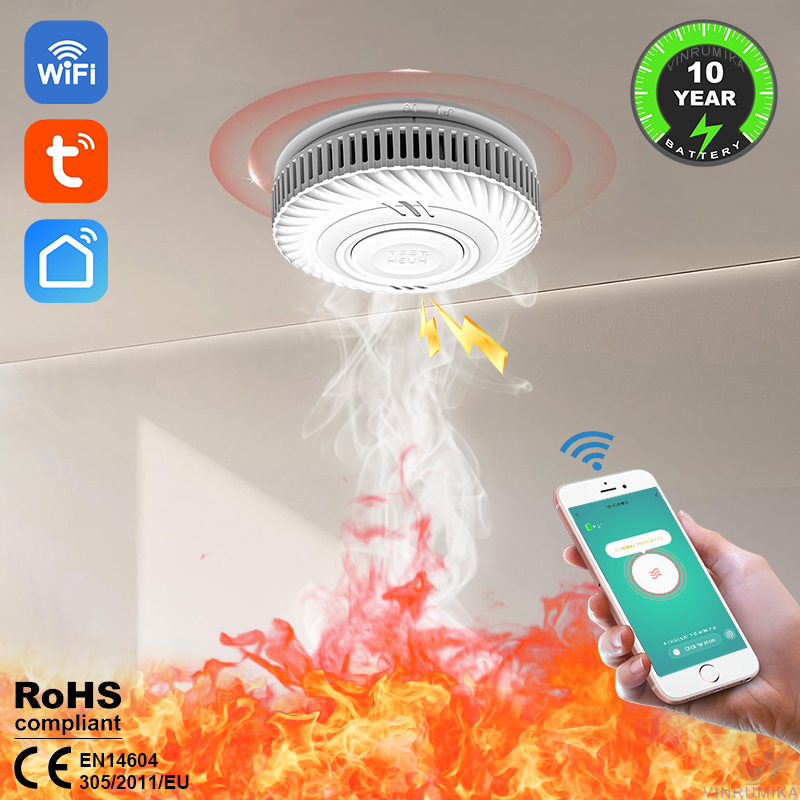 와이파이 기능 투야 연기 감지기 내장형 10년 배터리  - Smoke Alarm 10 Year Battery 리뷰 및 가격