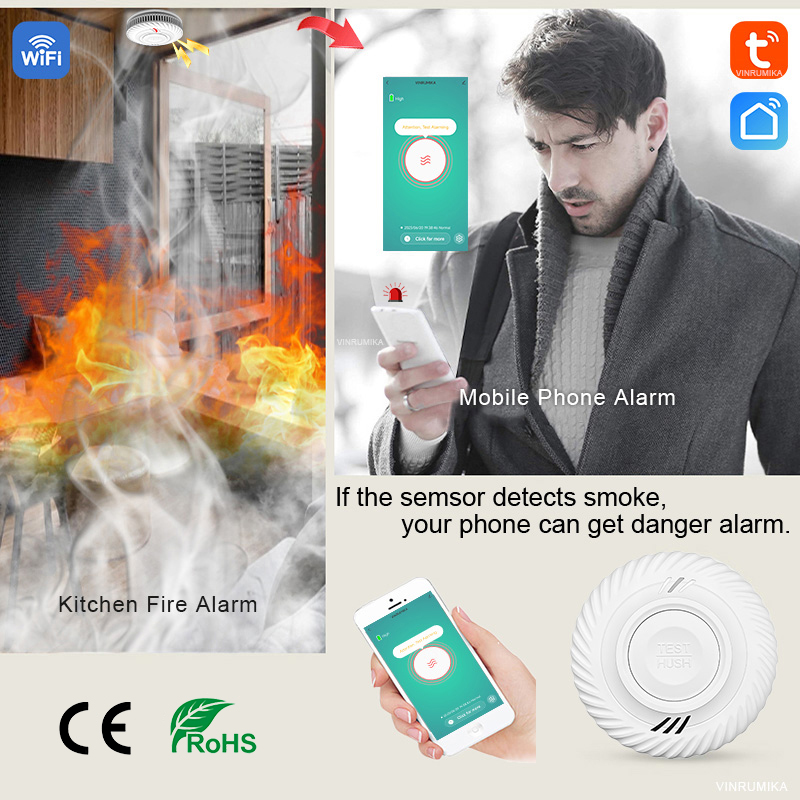 와이파이 기능 투야 연기 감지기 내장형 10년 배터리  - Smoke Alarm 10 Year Battery 리뷰 및 가격