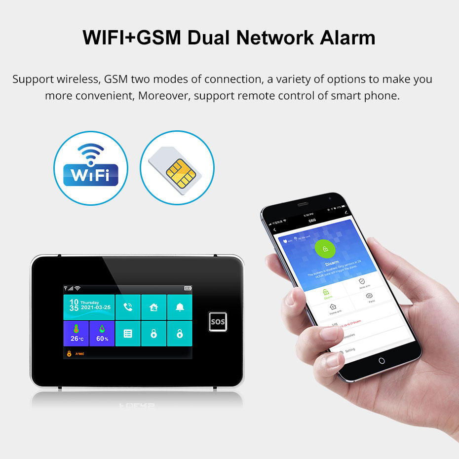 KERUI G60B WIFI GSM 경보 시스템 4.3 - Smart Smoke Detector Wifi 리뷰 및 가격