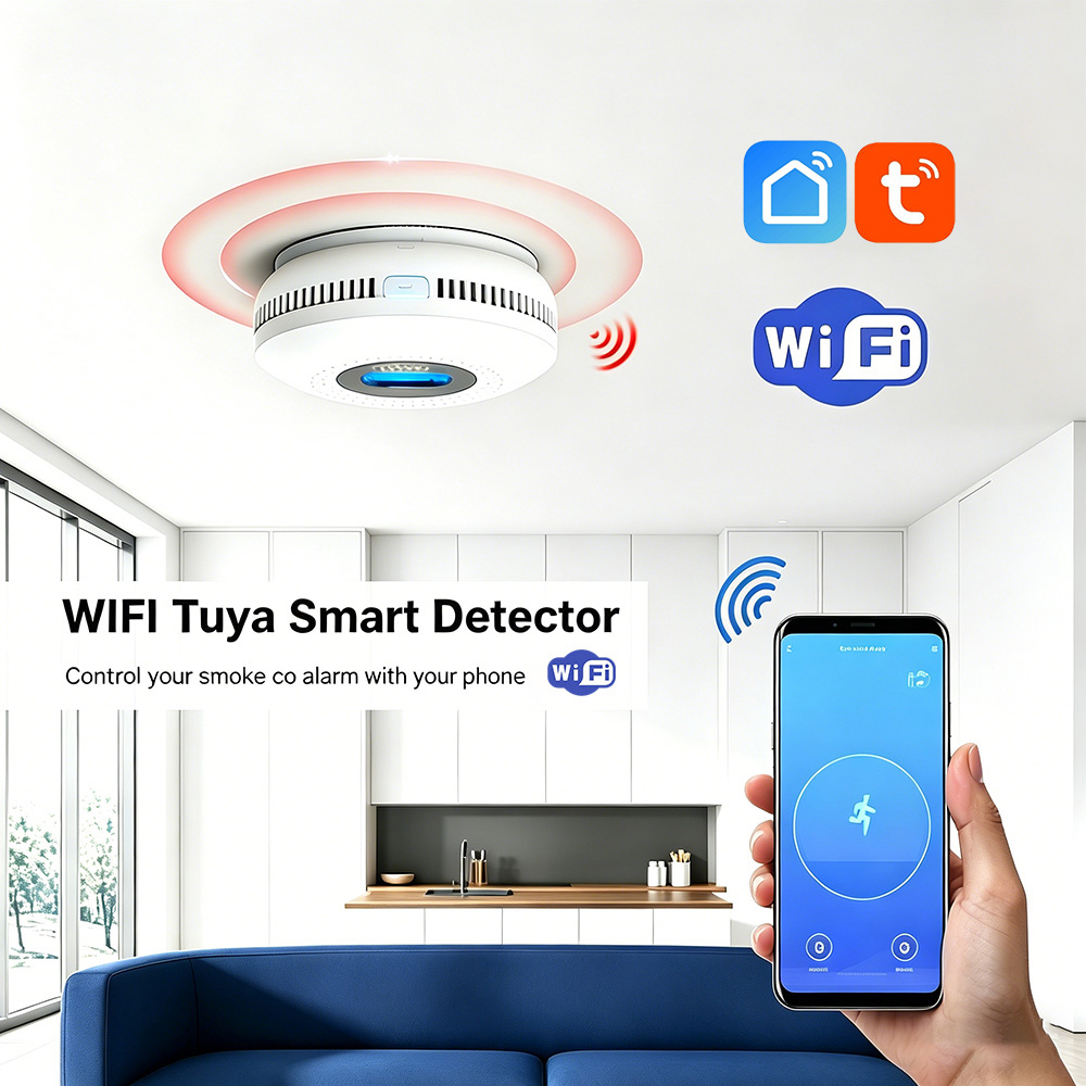 CO 연기 감지기 Wifi Tuya 연기 및 일산화탄소 - Smoke Alarm 10 Year Battery 리뷰 및 가격