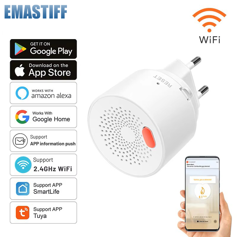 EU/US/UK 투야 스마트 홈 2.4G 와이파이 천연 - Smart Gas Leak Detector Lpg 리뷰 및 가격