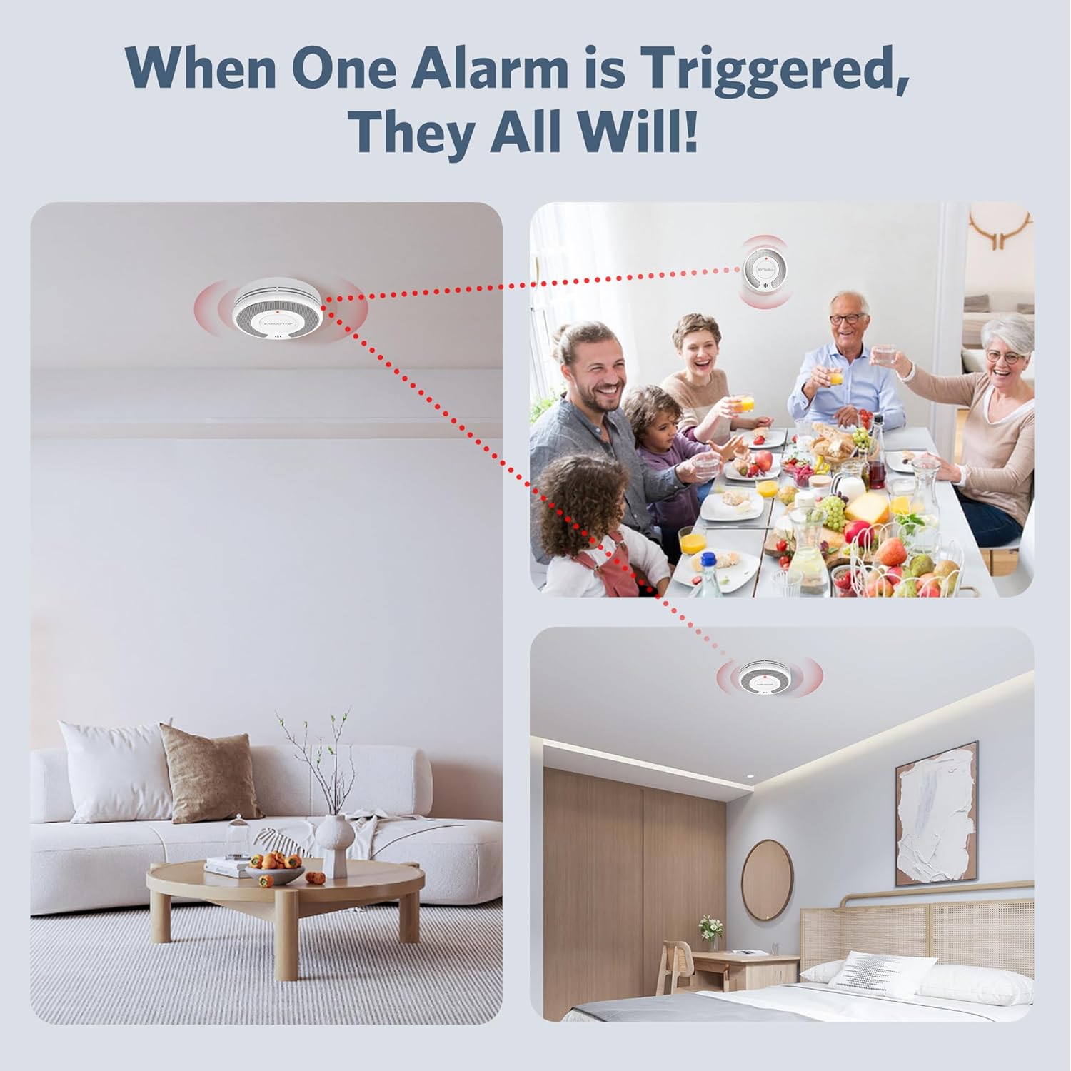 무선 상호 연결(433MHz)+Tuya(2.4GHz)  - Smoke Alarm 10 Year Battery 리뷰 및 가격