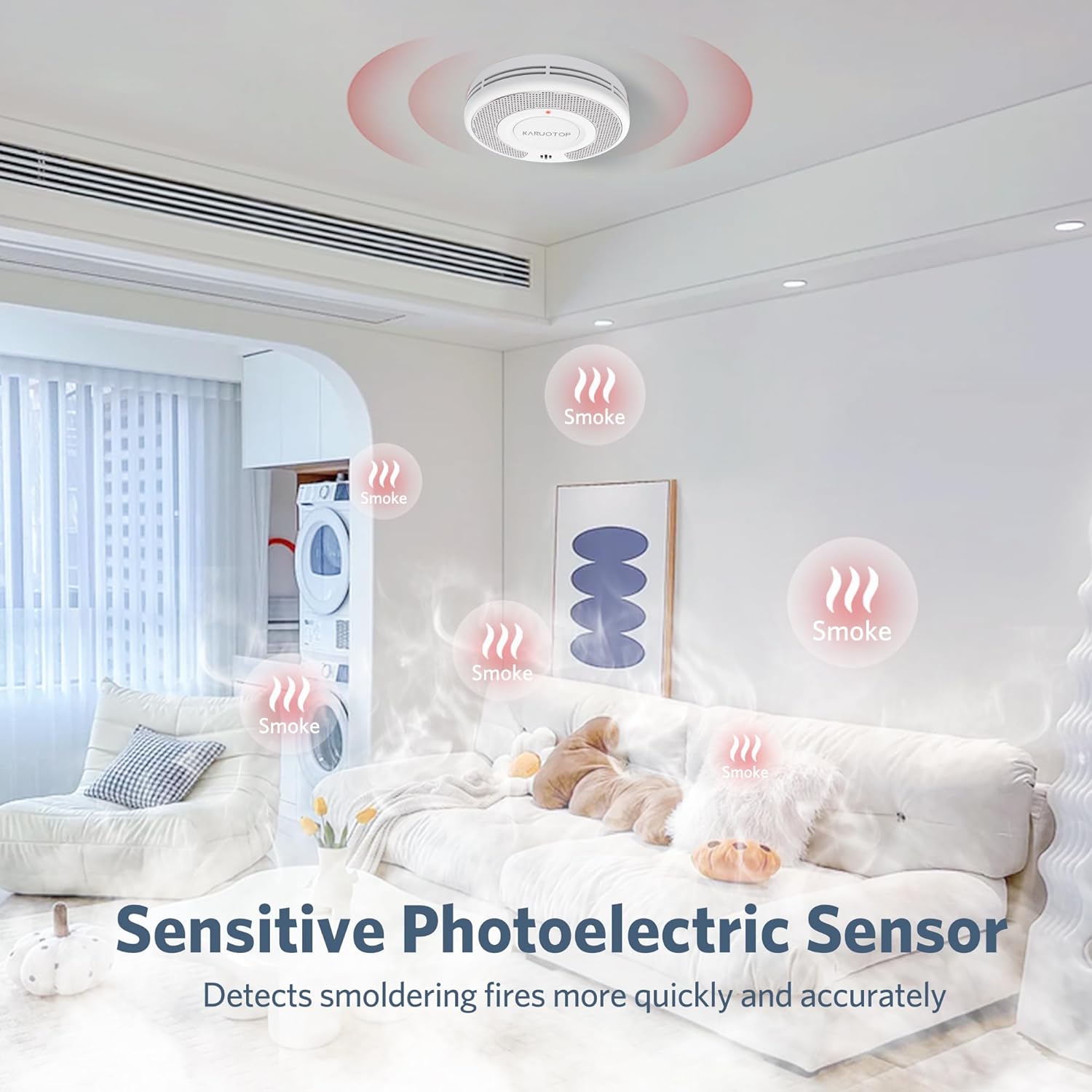 무선 상호 연결(433MHz)+Tuya(2.4GHz)  - Smoke Alarm 10 Year Battery 리뷰 및 가격