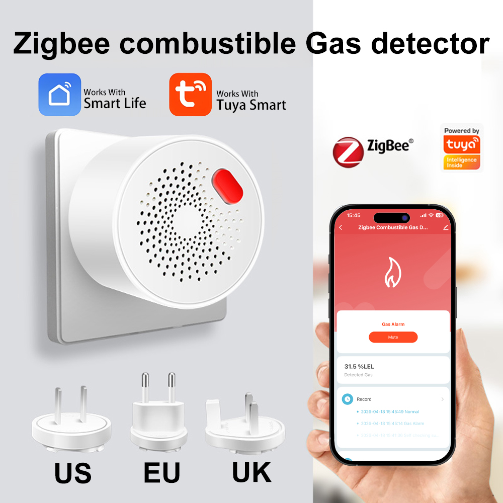 투야 지그비 가연성 가스 누출 감지기 EU 플러그 앱  - Smart Gas Leak Detector Lpg 리뷰 및 가격