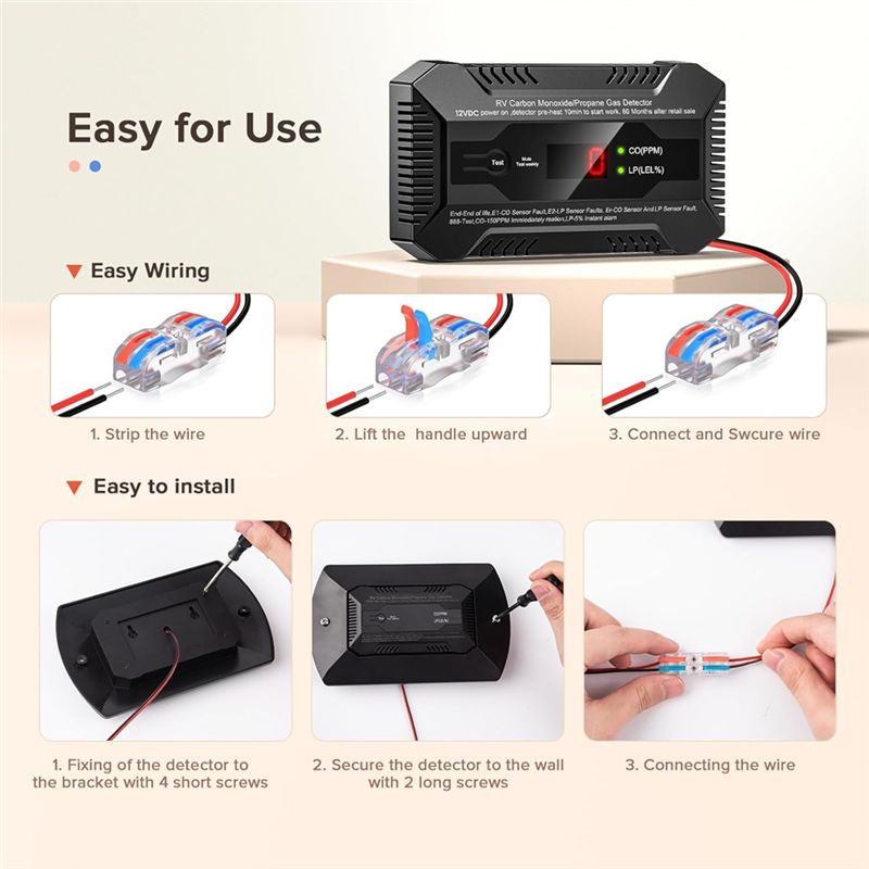 브래킷이 있는 RV 일산화탄소 및 프로판 감지기 RV  - Carbon Monoxide Detector Combo 리뷰 및 가격