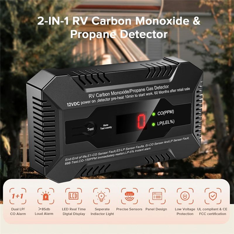 브래킷이 있는 RV 일산화탄소 및 프로판 감지기 RV  - Carbon Monoxide Detector Combo 리뷰 및 가격