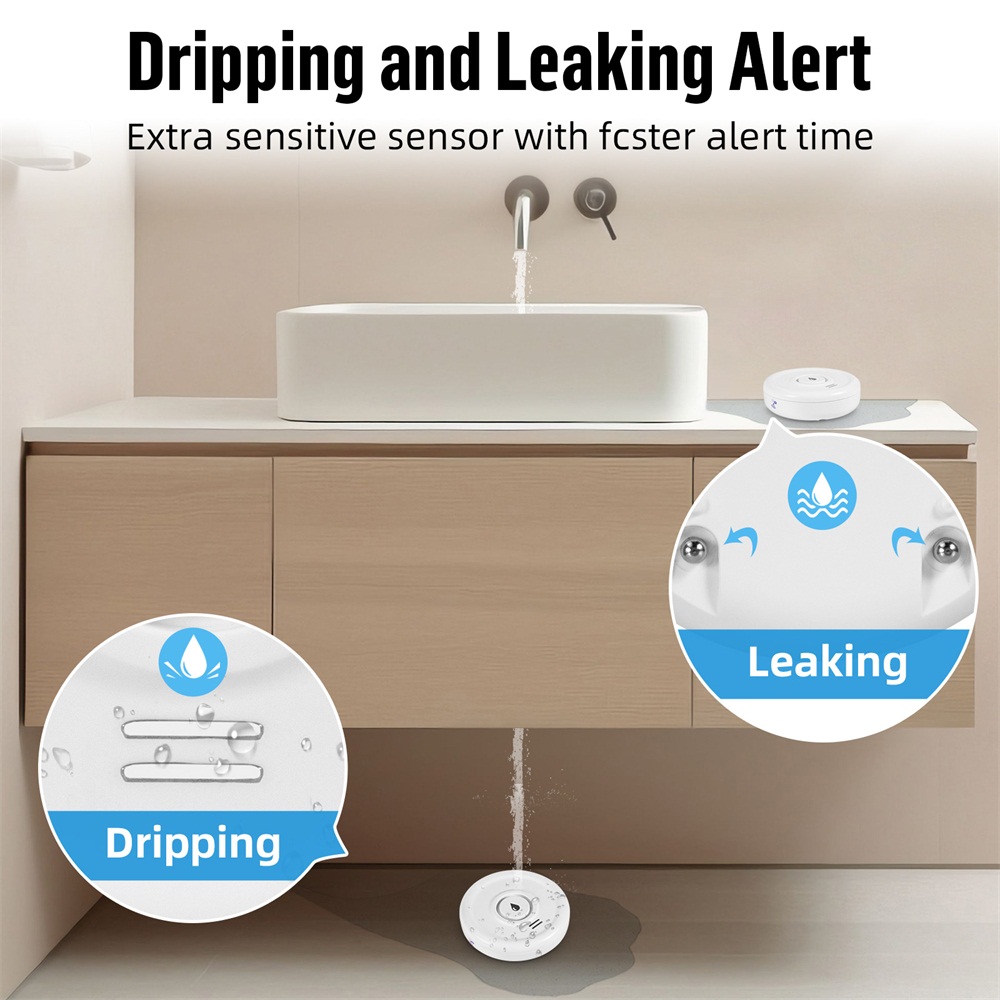 투야(Tuya) Wi-Fi 누수 감지 알람, 100dB - Water Leak Detector Wifi Alarm 리뷰 및 가격