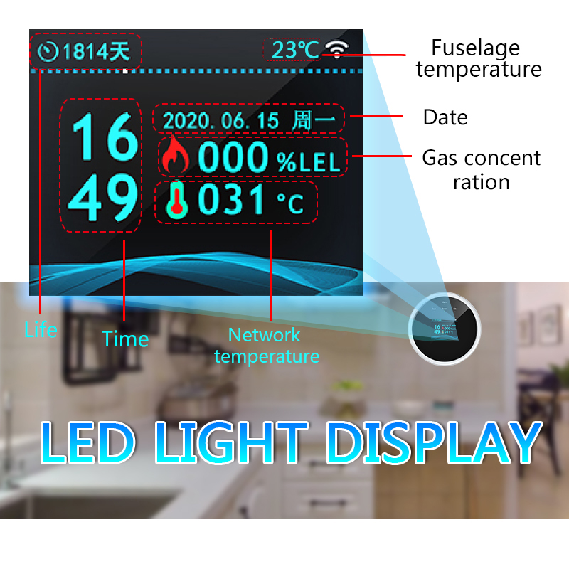 온도 기능이있는 Tuya Wifi 누출 가연성 가스 감 - Smart Gas Leak Detector Lpg 리뷰 및 가격